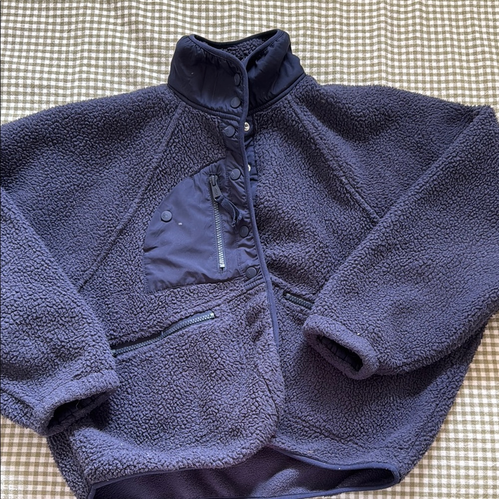 Free People Navy Hit the Slopes Fleece